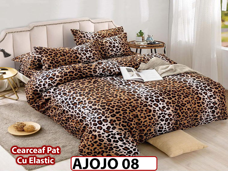 Lenjerie din finet 6 piese si cearceaf cu Elastic - AJOJO08